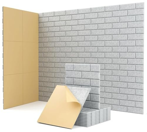 Lot De 12 Panneaux Acoustiques Muraux Auto-AdhéSifs, Isolation Acoustique Mur IntéRieur, Absorbeur Acoustique Plafond, Panneau D'Isolation Acoustique, RéDuire Le Bruit Et L'Isolation Phonique(gris)