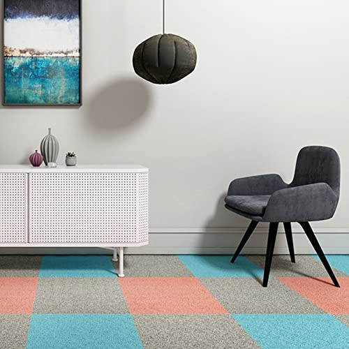 Moquette quadrotte autoadesive, Piastrelle autoadesive per Moquette 9/12 Pezzi, stacca e Attacca, 50x50 cm, Giunzione a Tre Colori, Facili da installare, Buon Suono