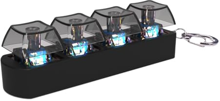 Porte-clés testeur de touches mécanique à 4 touches avec éclairage LED pour réduire le stress et se détendre pour la maison ou le bureau Gadget
