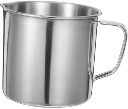 Bicchiere in Acciaio Inox 500ml Argento Graduato per Laboratorio | Scales Leggibili, Parete Liscia senza Bave, Riutilizzabile e Facile da Pulire Stile Casuale