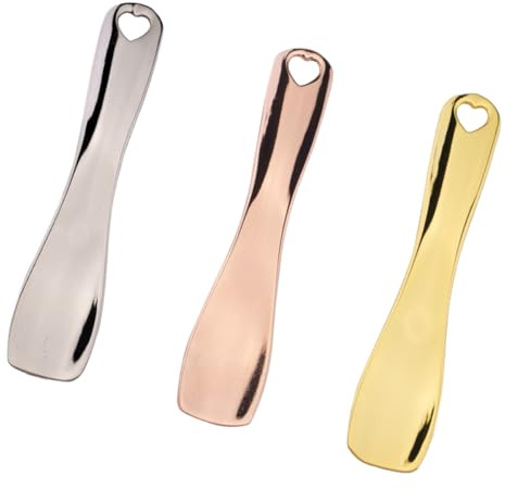 Ipetboom Cuillère à Crème Visage 3pcs en Alliage de Zinc Surface Lisse et Forme Adaptée aux Yeux, Spatule pour Masque Facial et Soin des Femmes