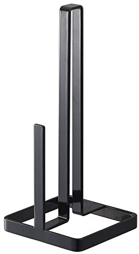 Yamazaki 6782 TOWER Küchenrollenhalter, Black, Stahl, Minimalistisch, 11 x 11 x 26,5 cm