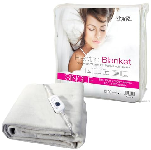 Single Size Electric Blanket - 70Cm X 150Cm Washable, Heated Under Bed, Warm Night, Machine Washable | 3 Heat Settings, One Remote Control | Automatic Overheat Safety Protection