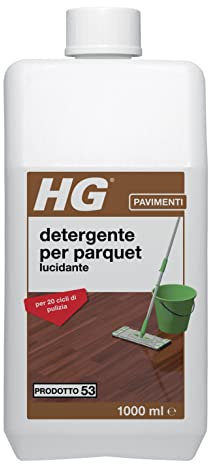 HG Detergente Brillante per Parquet (HG n. 53), Profumazione Fresca, Ripristina la Naturale Lucentezza del Pavimento, 1 L (467100108)
