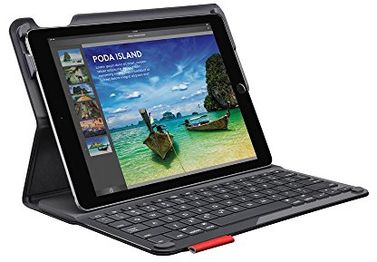 Logitech iPad Air 2 Tastatur-Case (Type + mit kabelloser Tastatur und Bluetooth, QWERTZ Deutsches Tastatur-Layout) schwarz