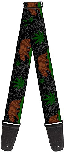 buckle-down gs-w32970 Cali Bear/Pot Leaf Schwarz/Grau/Grün Gitarrengurt