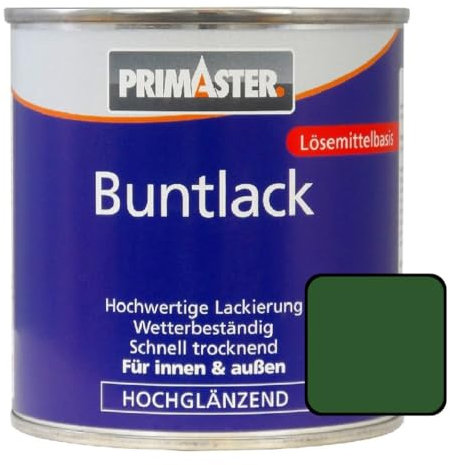 Primaster Buntlack 750ml Laubgrün Hochglänzend Wetterbeständig Holz & Metall