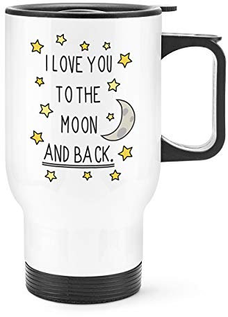 Gift Base I Love You To The Moon And Back Reise Becher Tasse Weißer Griff
