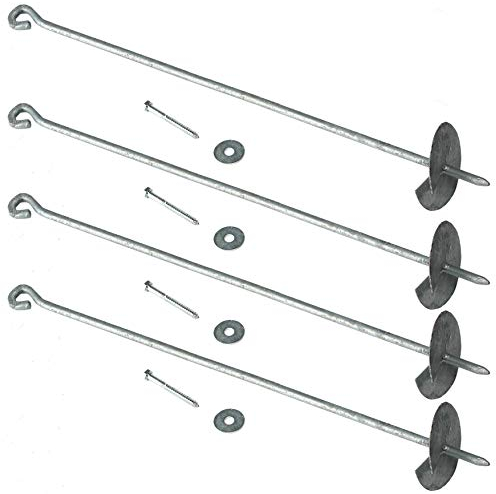 Gartenpirat Bodenanker Set 4 Stück 60 cm verzinkt Erdanker zum Eindrehen