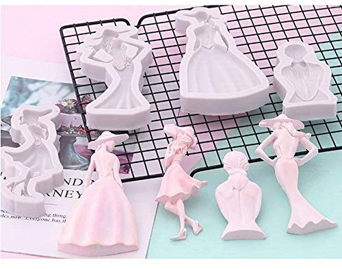 DUBENS 4er Set Mädchen Prinzessin Königin DIY Silikon Form Schokolade Kuchen Fondant Formen Kuchen Dekoration Werkzeuge Küche Backen Zubehör
