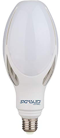 Sigmaled lighting LED-Leuchtmittel E27-Sockel, 50 W, 5500 Lumen, entspricht 350 W Glühlampen oder 150 W Energiesparlampen, LED-Glühbirne warmweißes Licht 2800K, Ø90x216mm.