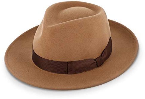 fiebig Kaschmir Fedora Filzhut | Wollfilzhut mit Cashmere für Damen und Herren | Angenehmer Sitz im Sommer und Winter | Bogarthut Made in Italy