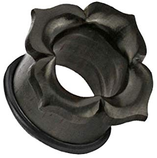 Taffstyle Flesh Tunnel Ohr Piercing Ear Plug Ohrpiercing Organic Saddle Blüte Ebenholz Schwarz22mm