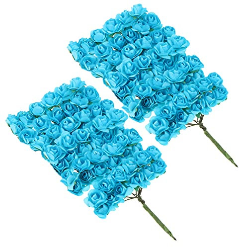 VICASKY Wedding Decoration Künstliche Rosen 144Pcs Künstliche Papier Mini Gef?lschte Rose K? mit Stem DIY - Muster Zubeh?r Machen Haar Clips Stirnb?nder Wedding Decoration Künstliche Rosen