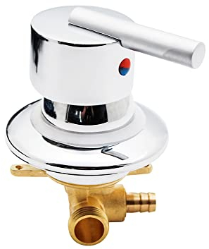 AFUDER Cabina Doccia Miscelatore Acqua Fredda Calda Valvola Miscelatore Due in Uno G1 / 2 Out Rubinetto Intubazione Outlet per Doccia