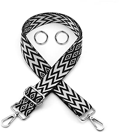 1 Stück Taschen-Schultergurt; mit 2 Stück offenem Schlüsselring aus Metall, mit Metallschnallen, diagonaler Ersatz-Taschen, 3,8 cm Schulterbreite, verstellbar 85-145 cm