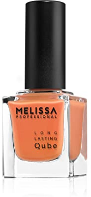 Melissa Smalto per Unghie Lunga Durata Long Lasting Qube 10 ml – Smalto Brillante e Resistente, Finitura Professionale (Arancione Gerbera, 10 ml)