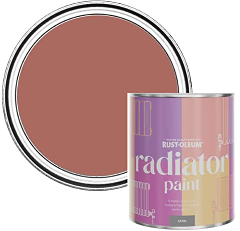 Rust-Oleum Red Heat Resistant Radiator Paint in Satin Finish - Salmon 750ml