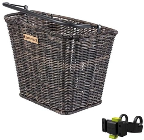 Basil VR-Korb Bremen Rattan Look KF inkl KF Lenkeradapter | Befestigung: Klickfix | Natur Bra