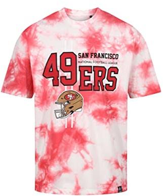 Recovered NFL T-Shirt Jersey Trikot American Football Fanshirt Teamlogo Helm Tie-Dye Sommer Oversized