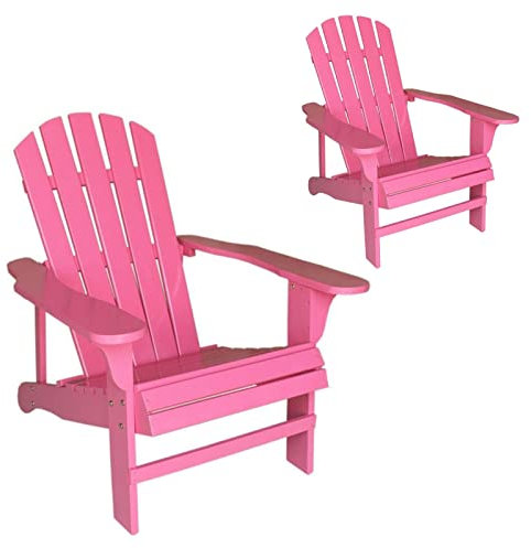 ENHEN Adirondack Chair Outdoor Pink Adirondack Stuhl Set Von 2, Hochleistungsgeglatten Finish Ergonomisch Liegende Poolmöbel, Allwetter-Hinterhof-Ledge-Lounger