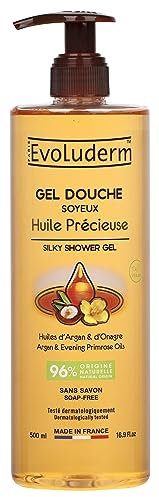 EVOLUDERM – Gel Douche Soyeux Huile Précieuse - 500 ml - 96% d’Origine Naturelle - Végan - Fabrication Française