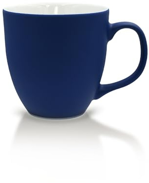 Mahlwerck Jumbotasse, große Kaffeetasse oder Teetasse aus Porzellan, Kaffee Mug mit matter Oberfläche, ca. 400 ml, royal blue