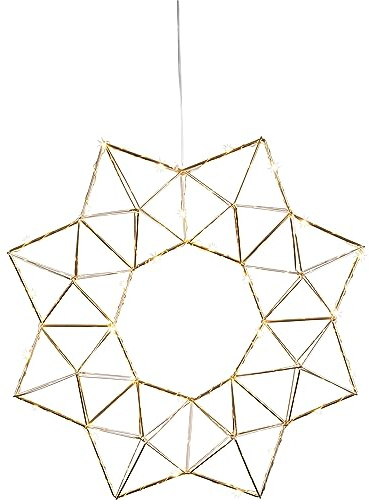EGLO LED Fenster Lichterkranz Edge Fensterlicht | Weihnachten aus Metall in Messing, Weihnachtskranz Stern mit Kabel, beleuchtete Fensterdeko, warmweiß, Ø 40 cm