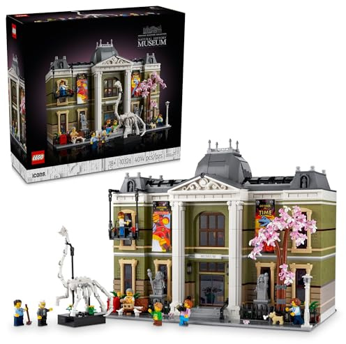 LEGO Icons 10326 Naturkundemuseum Bauset für Erwachsene, Bauen und Ausstellen, Geschenkidee für Liebhaber von Museen, Dinosaurier, Wissenschaft und Geologie, Ergänzung zur Modular Buildings