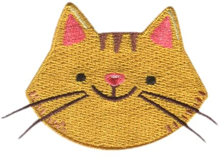 Catch the Patch Katze Kopf Aufnäher zum Aufbügeln 7,2 x 4,6 cm Bügelbild für Kinder Mädchen mit Lieblingstier Wild, Bügelpatch Patches Bügelflicken
