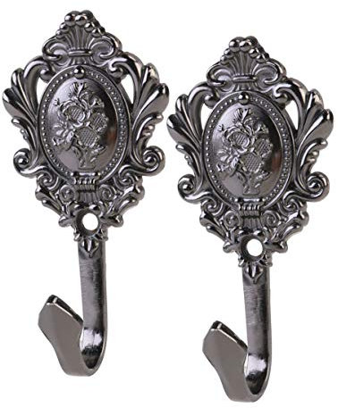 DECHOUS 2stücke Schwarze Haken Aus Zinklegierung Vintage-vorhanghalter Gardinenhaken Wandhaken Für Hüte Oder Kleidung Mit Schrauben Zum Einfachen Anbringen