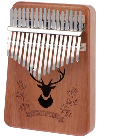 ibasenice Holzfinger Klavier 17-tasten Kalimba aus Massivholz Braunes Daumenklavier mit 2 Klanglöchern Leicht zu Erlernendes Portables Instrument für Anfänger und Profis Geeignet