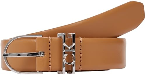 Calvin Klein Damen Gürtel Loop Round Buckle Belt aus Leder