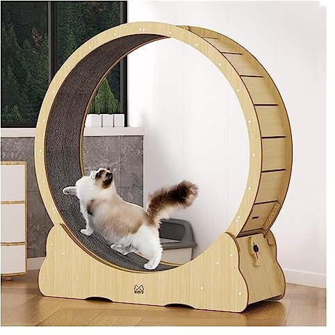 DIIDIIFF Katzenlaufband, natürlich, für Katzenübungen, kleines/mittleres/großes Katzen-Spinnrad, 3