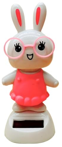 Luckxing Solar Spielzeuge Figuren, Solar Wackelfigur Auto Solar Wackelhase Mit Karotte Ostern Wackelfigur Innen Dekoration des Autos Solarbetriebene Swinging Für Auto Haus Büro Deko