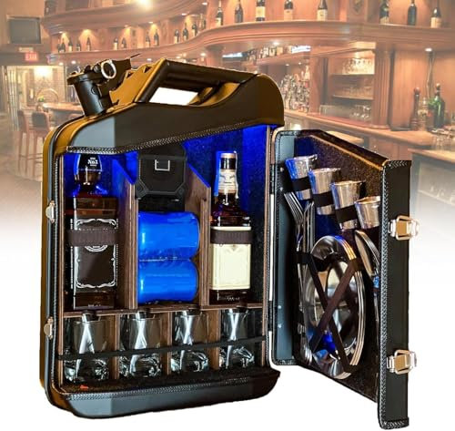 Kadxyan Mini-Bar-Schrank-Glas-Set, Gasdosen-Bar-Whisky-Bar, Personalisierte Kleine Bar, Mobiler Whiskey-Bar-Schrank, Für Mann, Vater, Ehemann, Freund, Geschenk, Neujahr, Personalisierter Fass-Schrank