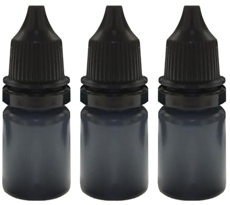 Tinta para sellos de secado rápido, Tinta negra para sellos,Tinta de recambio para sellos multiusos negra | Tinta para sellos fácil de usar de 10 ml, accesorios de sellos livianos para sobres, bolsas