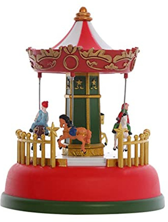 Weihnachts-Mini-Spieluhr, Leuchtendes Musikkarussell, Riesenrad, Animiertes, Romantische Tischdekoration (B)