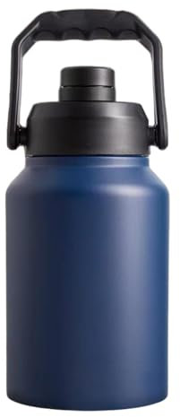 MagiDeal Bouteille d'eau Isotherme Bouteille de Sport avec poignée pour Boissons Chaudes et Froides Grande Bouteille de Boisson pour Les Voyages Entraînement, Bleu 2l