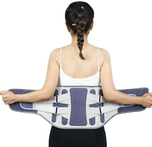 Bestvisse Ergonomische Stützbandage für den unteren Rücken mit Lendenwirbelpolster, atmungsaktiv, Lendenwirbelstütze, Rückenstütze, verstellbare Hüftbandage für den unteren Rücken