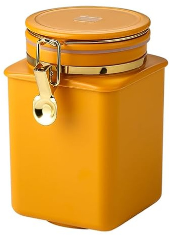Veemoon Vintage Kaffeedose 1kg - Luftdichter Rundbehälter Aus Blech Mit Bügelverschluss Für Kaffeebohnen - Retro Design Ideal Zur Aromasicherung Und Stilvollen Aufbewahrung