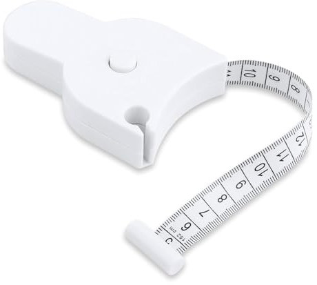 Mètre ruban souple en ABS, pour fitness et design ergonomique, plastique, mesure du corps, utilisation à une main, taille poitrine, jambes, compact et ergonomique (blanc)