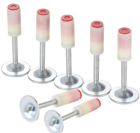 MyyYiTar 150 clavos redondos manuales para pistola de hormigón de 7,3 mm de diámetro y 32 mm de largo, kit de herramientas de fijación de pared de acero multiusos (32 mm, rojo)