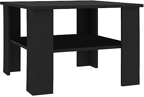 Myheimly Couchtisch Beistelltisch Wohnzimmertisch Kaffeetisch Sofatisch Tisch Telefontisch Schwarz 60x60x42 cm Holzwerkstoff