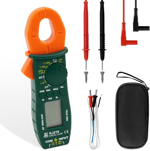 Clamp Meter,Multimeter,Voltage Tester,Earth Leakage Clamp Meter,AC/DC Current/Voltage,0.001mA-60A, Auto-Ranging Measuring Resistance, Capacitance,Temperature and Continuity,NCV