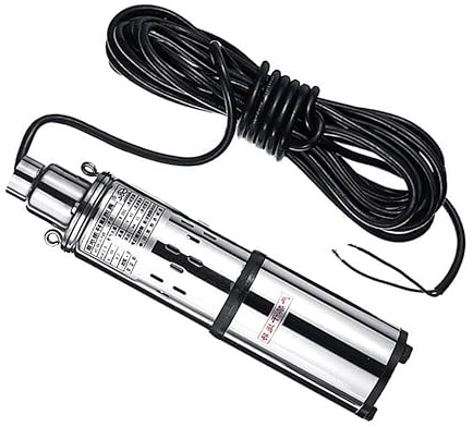 24V200W Edelstahl Solar Wasserpumpe, Tiefbrunnenpumpe, 1,2m³/h Förderleistung, Brunnenpumpe Tauchbrunnenpumpe Kabellänge: 17m für Wasserentnahme und Bewässerung