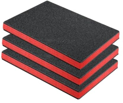 Gralara 3 Stück Werkzeugkasten-Schaumstoffeinlagen, Verpackungsschaumpolster, herausnehmbare Werkzeugkasteneinlagen für Kamerakoffer, 45cmx33cmx2.5cm