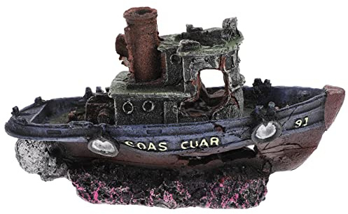 SOIMISS Fischtank Dekoration Dekoratives Schiff für Aquarien Versteck für Schildkröten und Fische Hochwertiges Aquarium Zubehör Einzigartiges Design für Lebendige Aquarienlandschaften