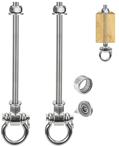 Yyiwhmy 2er Schaukelhaken für Holzbalken M10,Schwere Hängematte Hängesessel Aufhängung 280mm Betondecke Aufhängung Edelstahlbügel mit Lager,Geeignet für Indoor und Outdoor Sandbeutel Yoga Schaukel