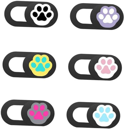 HOMOBABE Cubierta de Cámara Web de Privacidad 6 Piezas para Portátil y Tabletas, Diseño Adhesivo Fácil de Pegar, Protección para Webcam en Color Negro